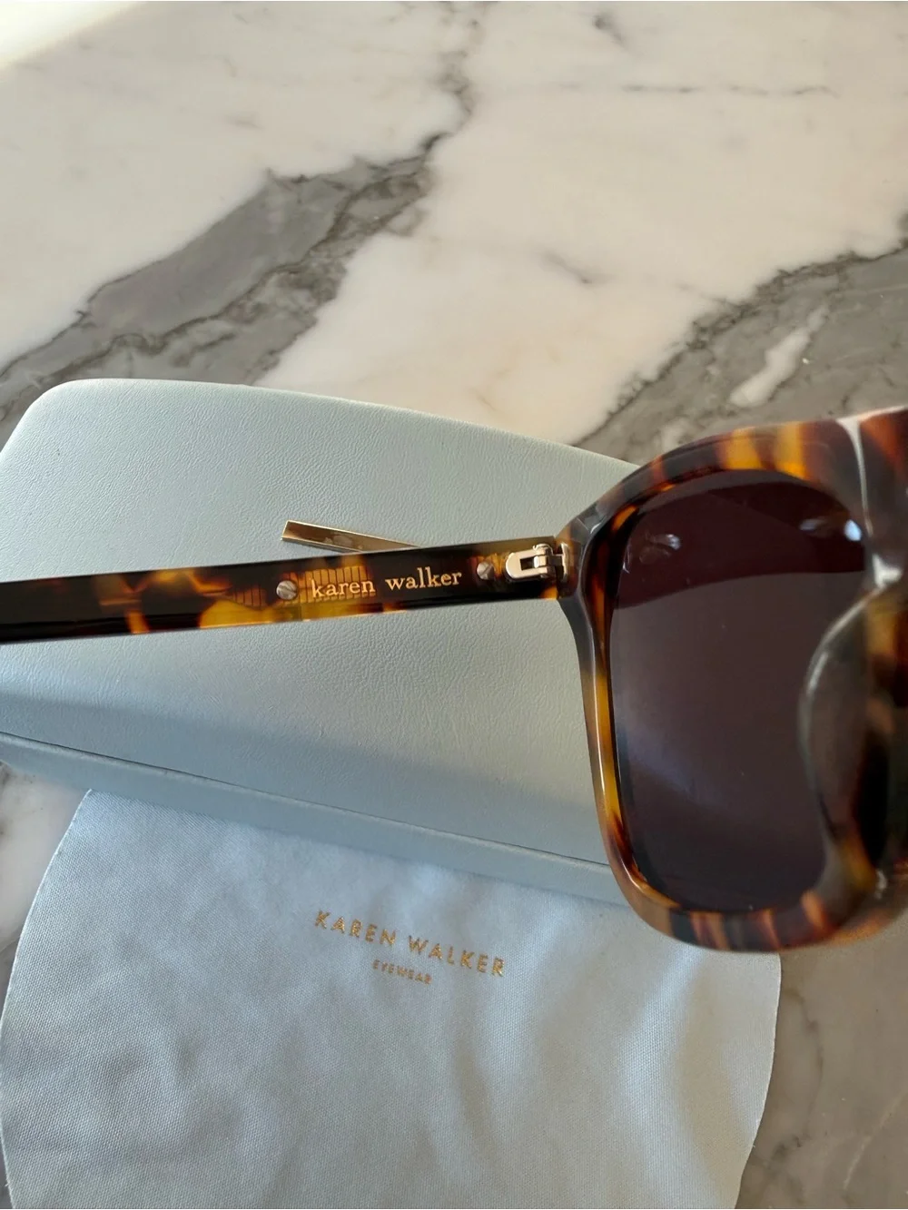 Karen Walker Tortoiseshell Sunglasses with Brown Lenses - perfect day style